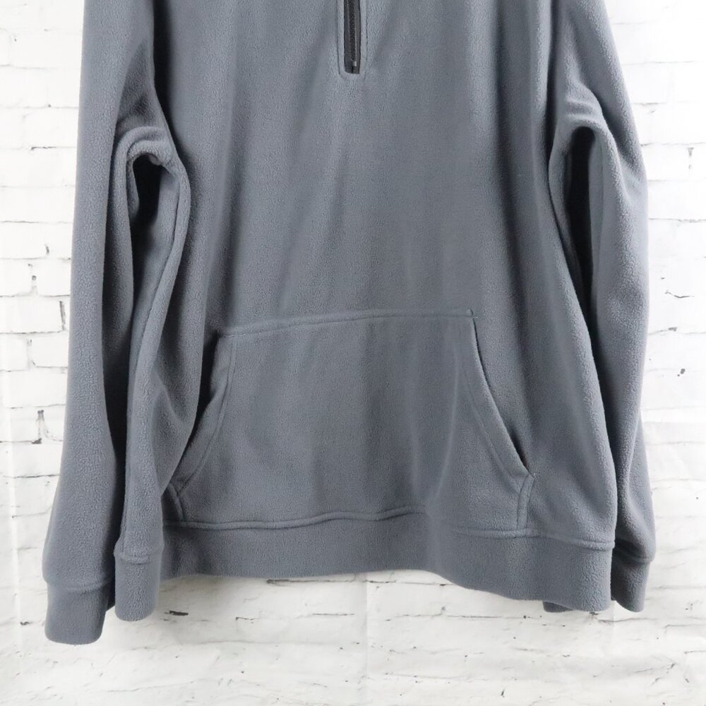 GREY 1/4 ZIP LONG SLEEVE PULL OVER FLEECE JACKET WITH KANGAROO POCKET SIZE XL - Picture 5 of 6